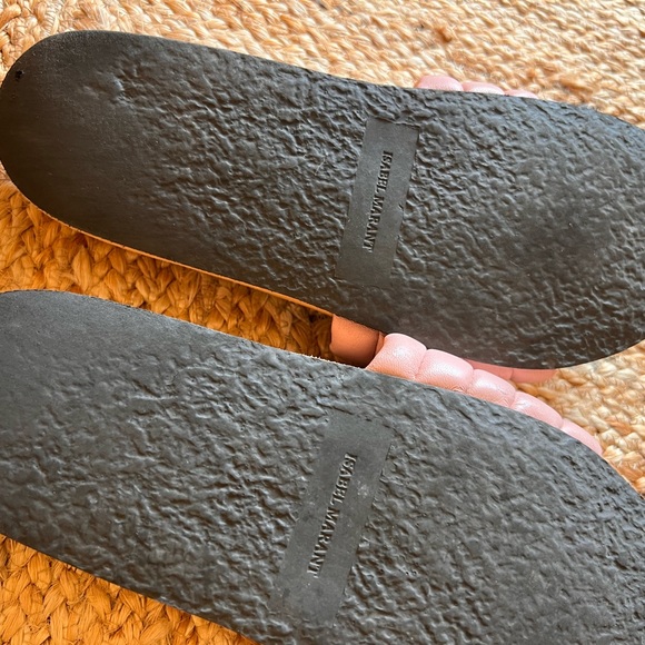 ISABEL MARANT PINK GREEN LEATHER HOLDEN SANDAL SLIDES SIZE 9/39 - Picture 2 of 3